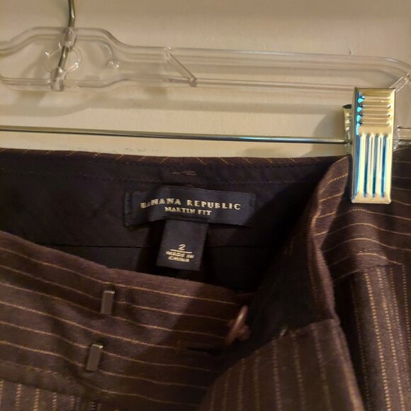 Banana Republic Martin Fit Wool Blend Trousers Brown - Picture 2 of 4